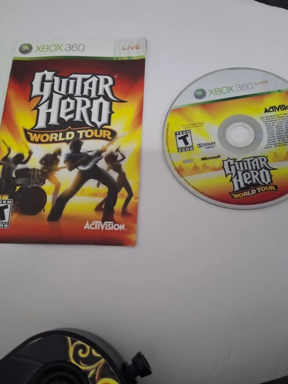 Xbox 360 Guitar Hero Gibson Les Paul Guitar Wireless Controller Bundle 2 Games